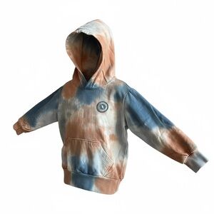 Tiny Whales Toddler Tie-Dye Pullover Hoodie Blue Tan Size 18–24M